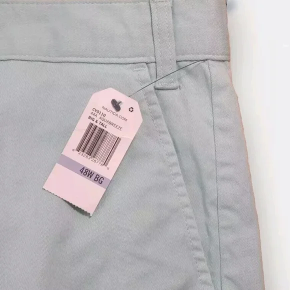 Nautica The Deck Shorts Men 48 Chino Aqua Breeze Stretch Cotton Preppy Coastal - Picture 7 of 12